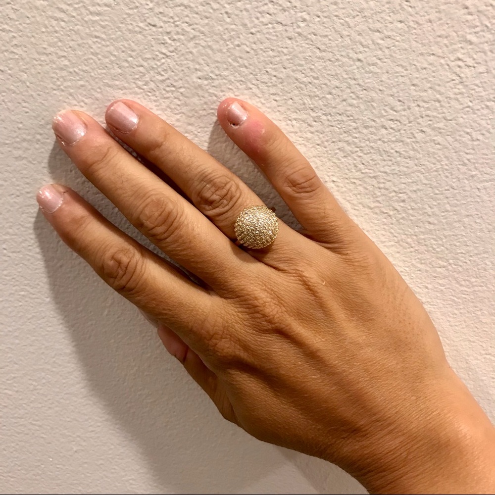 Express cubic zirconia pave ‘Boule’ ring. Size 6